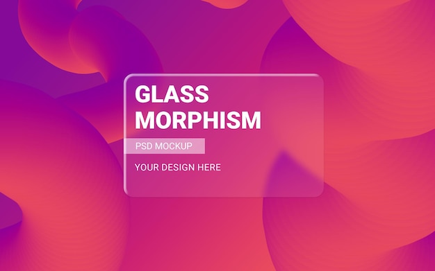 vibrant glassmorphism design card mockup