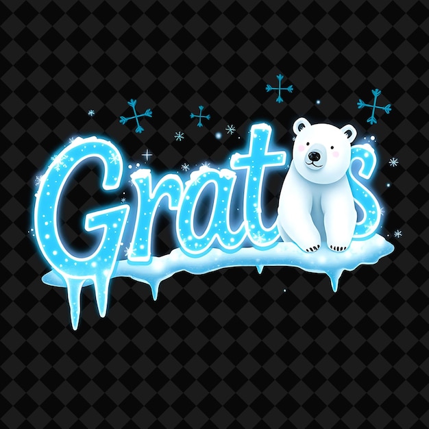 Vibrant Gratis Text in Neon Cerulean and Cool Blue With Shining Snowflakes and Icicles a Delight