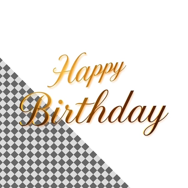 Vibrant Happy Birthday Text Isolated on Transparent Background Perfect for Festive Birthday Card