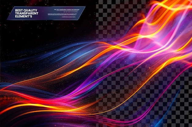 Vibrant Lines Light Effect on Transparent Background