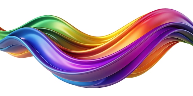 PSD vibrant multicolored wave with a glossy