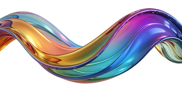 PSD vibrant multicolored wave with a glossy