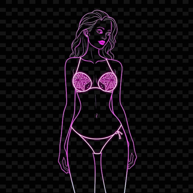 Vibrant of Neon Digital Art Assets featuring PNG Neon People Illustration and Monoline Style