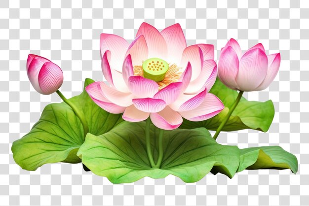 PSD vibrant pink lotus flowers bloom