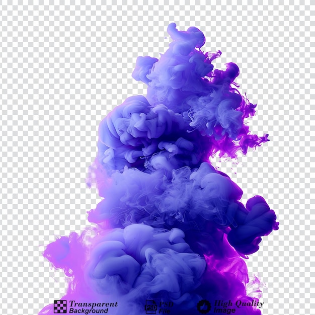 Vibrant Purple Abstract Smoke isolated on transparent background