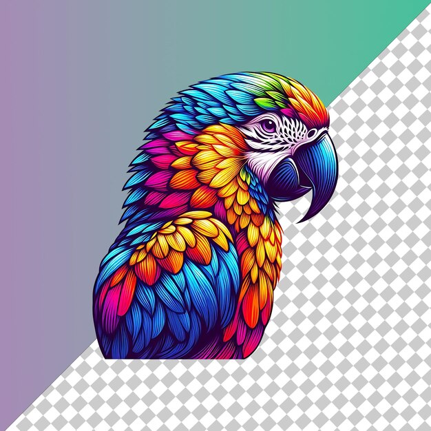 PSD vibrant rainbow macaw parrot