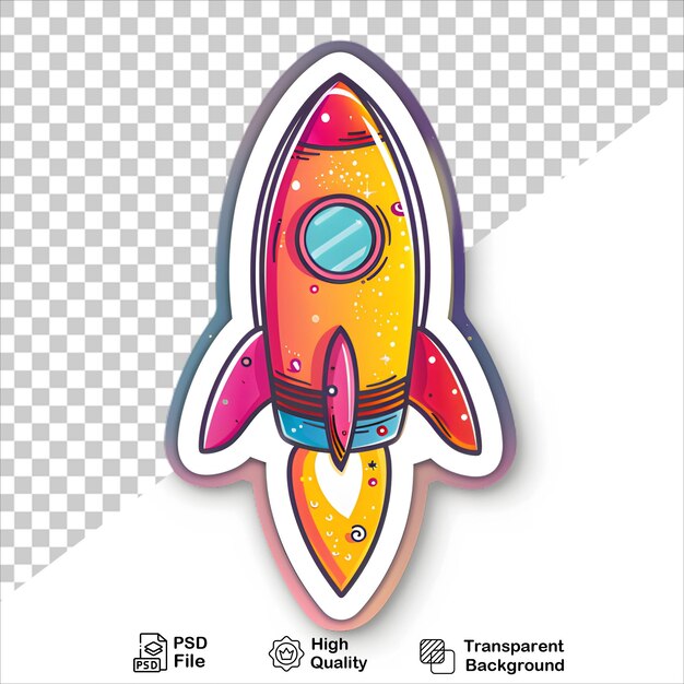 Vibrant Rocket Sticker PNG Isolated on Transparent Background