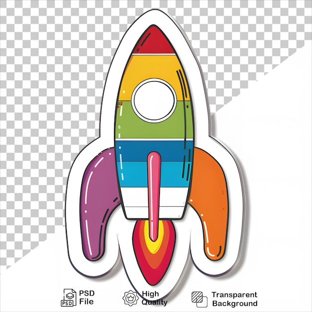 PSD vibrant rocket sticker png isolated on transparent background