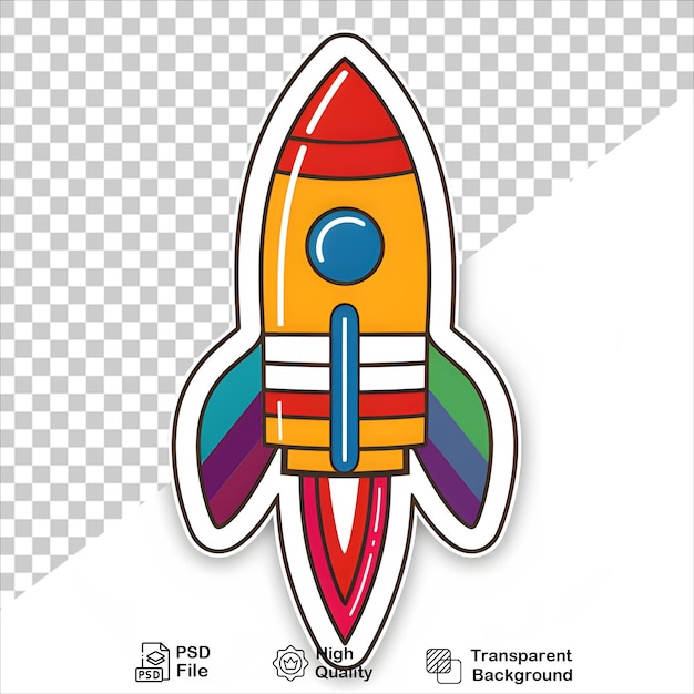 Vibrant Rocket Sticker PNG Isolated on Transparent Background