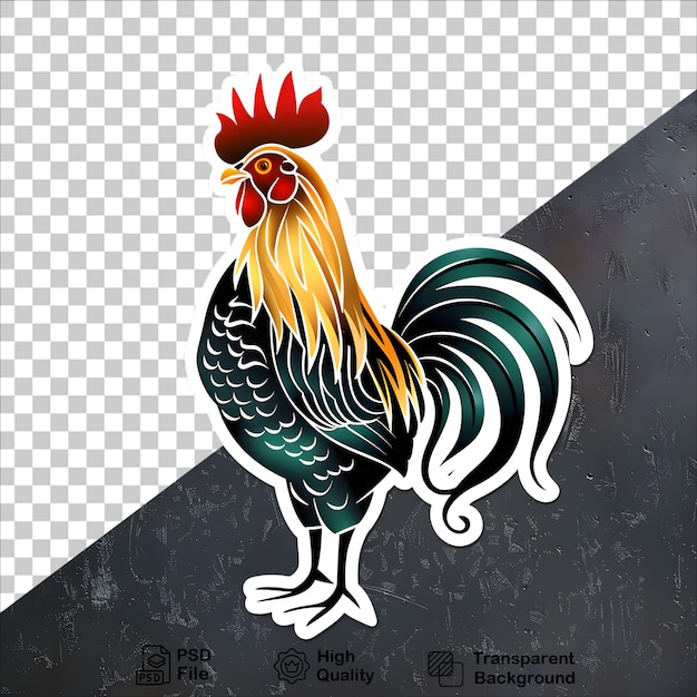 PSD vibrant rooster illustration in artistic style