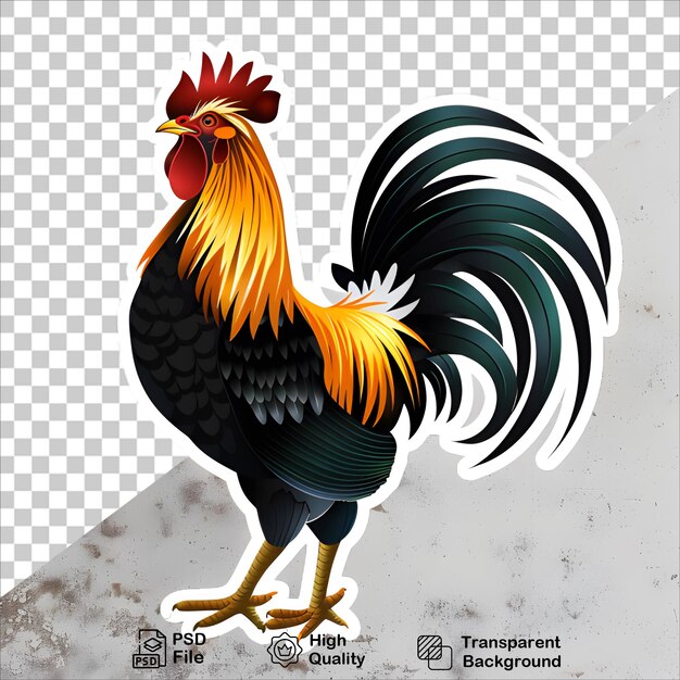 PSD vibrant rooster illustration in artistic style