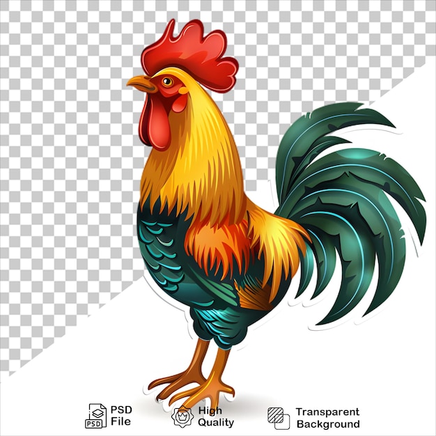 PSD vibrant rooster illustration in artistic style