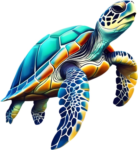 PSD vibrant sea turtle oceans majestic digital art