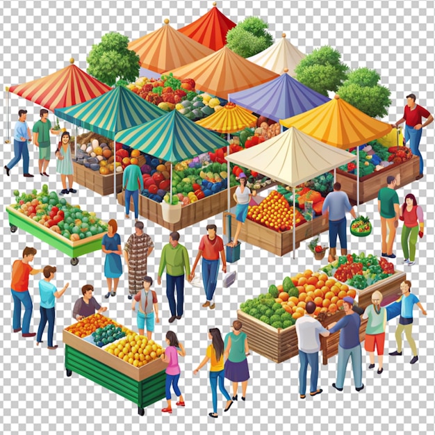 PSD vibrant street market