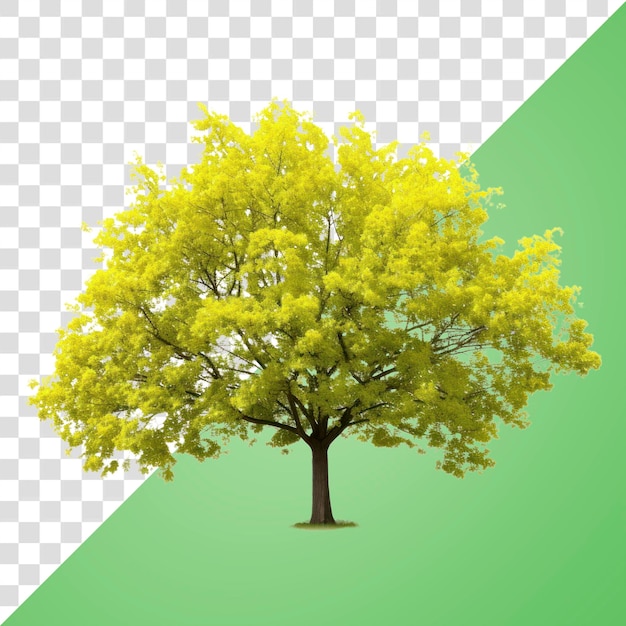 Vibrant tree on transparent background