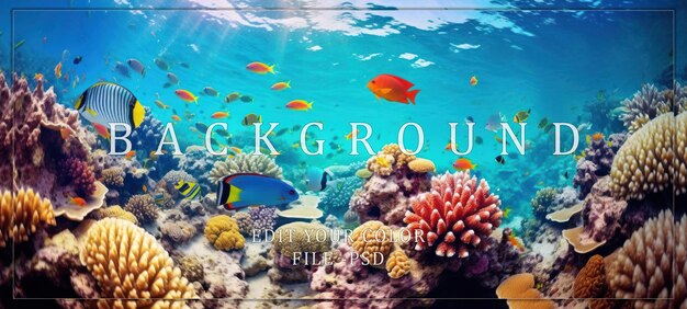 PSD vibrant underwater paradise