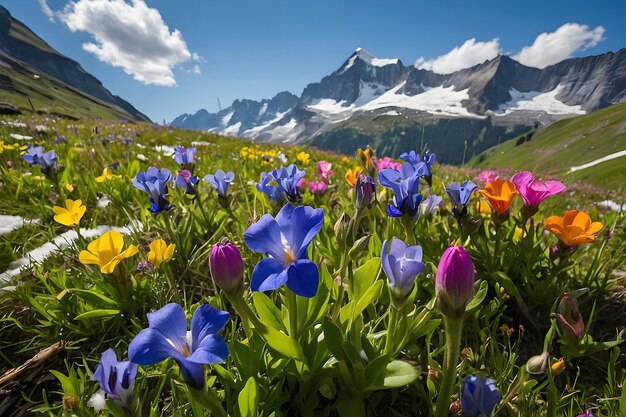 PSD vibrant wildflower fields of alpine meadows switzerlands natural floral tapestry unveiled