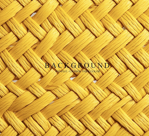 PSD vibrant yellow woven texture background