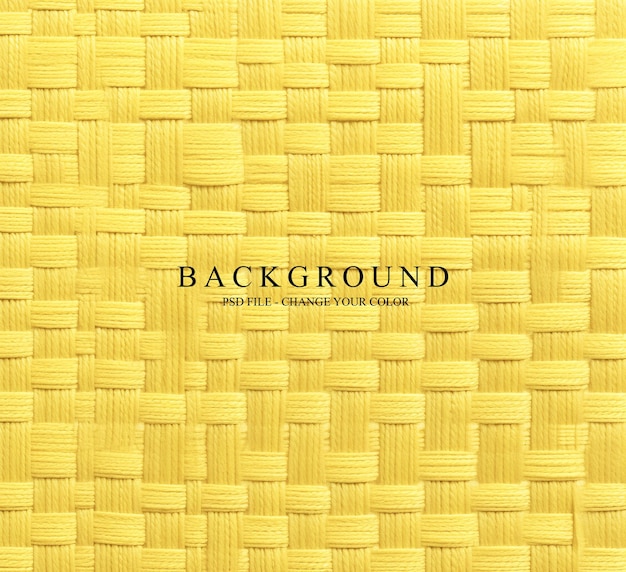 PSD vibrant yellow woven texture background