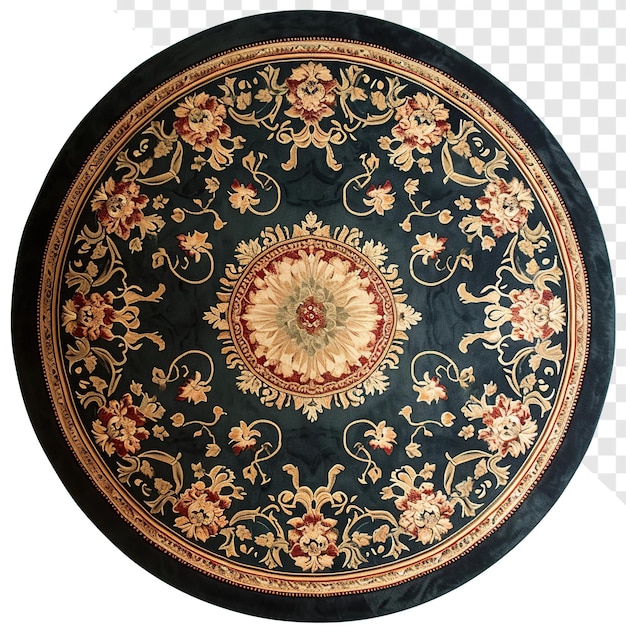 Victorian Circular Carpet with Overhead View