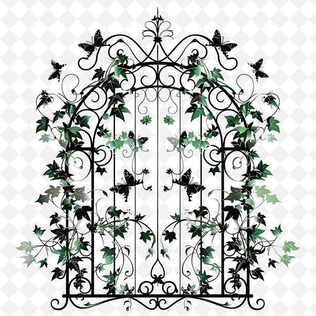 Victorian Trellis Constructed From Wrought Iron Decorated Wi Outline Natural Decorative Design