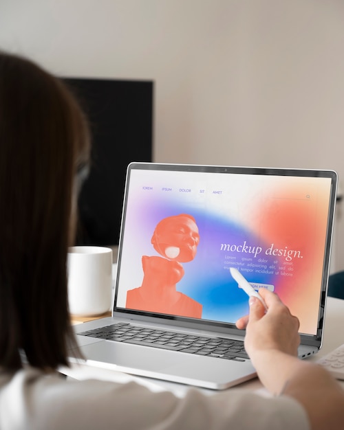 Video conference laptop mockup