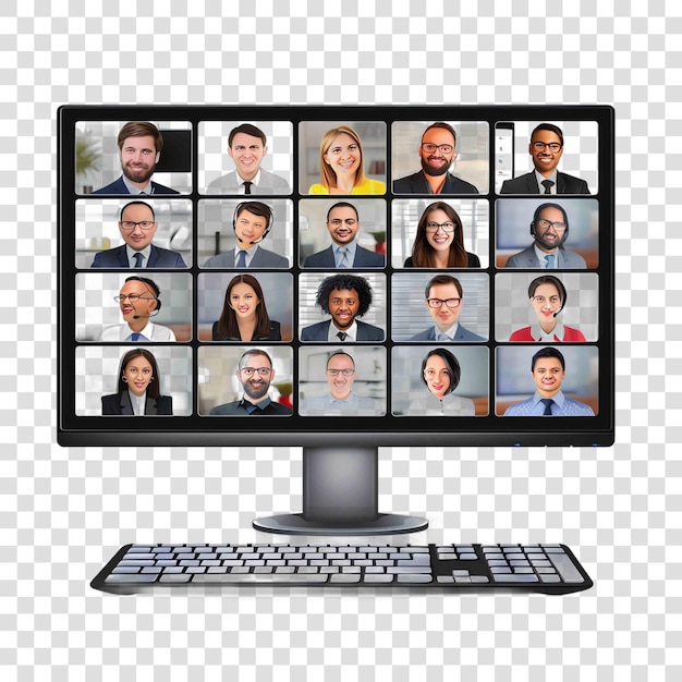 PSD video conferences transparent background realistic element