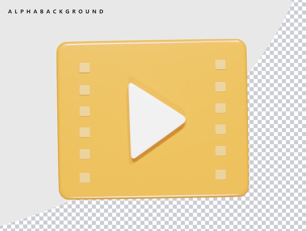 Video icon 3d render illustration