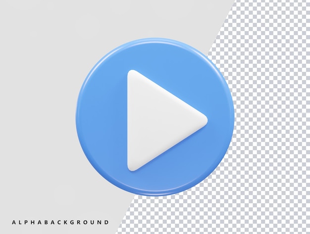 PSD video player icon 3d illustration vector transparent element