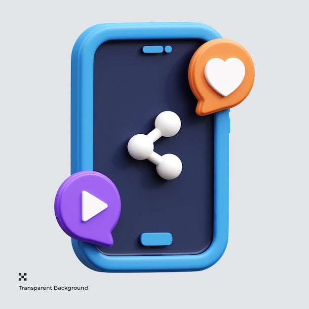 video sharing 3d icon