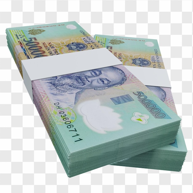 Vietnam Currency Dong 50.000: Stack of VND Vietnam banknote