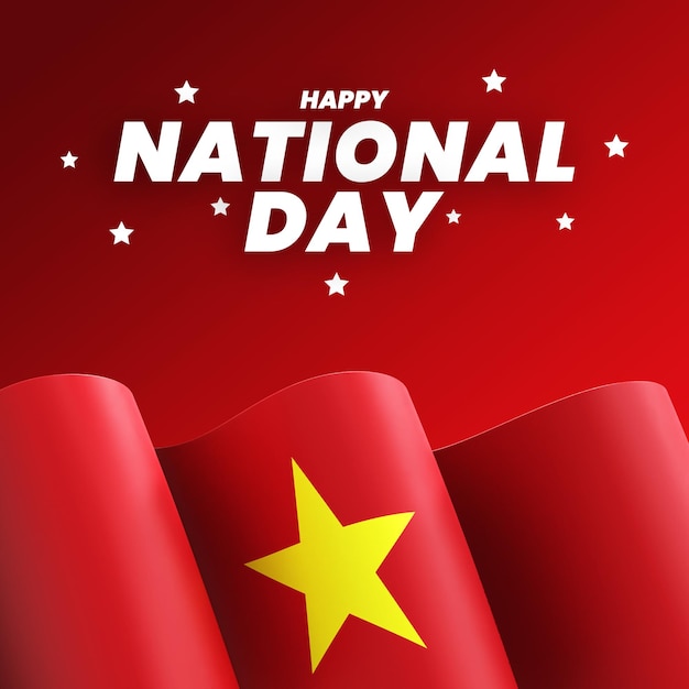 Vietnam flag design national independence day banner editable text and background