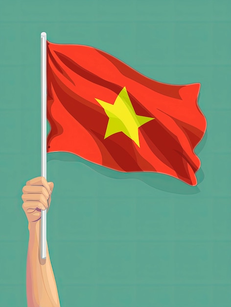 PSD vietnam flag mockup