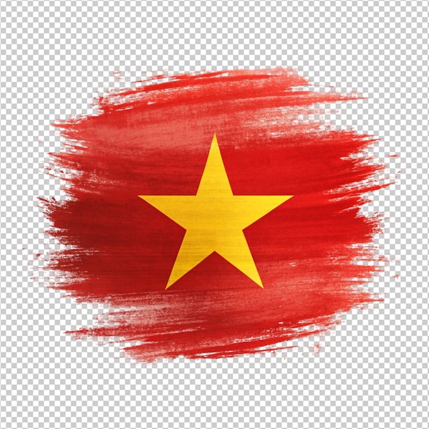 PSD vietnam flag on transperent back ground