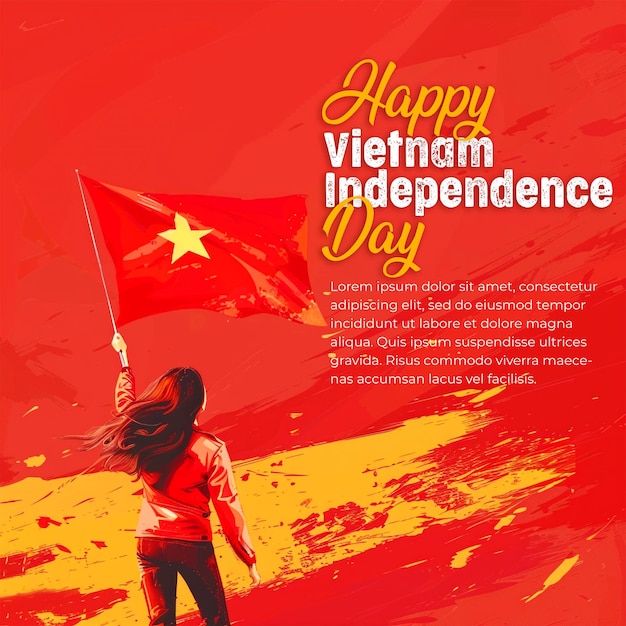 Vietnam happy independence day social media post psd