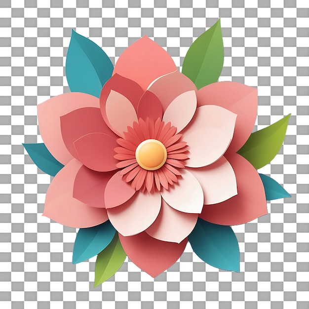 View of 3D beautiful of an exquisite flower isolated on transparent background