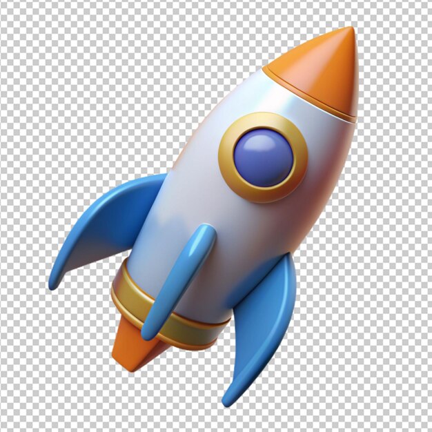 view of 3d space rocket model transplant background