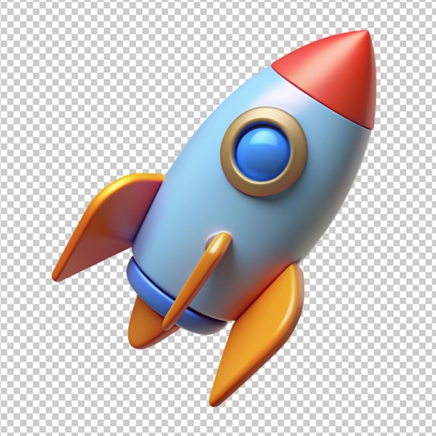 view of 3d space rocket model transplant background