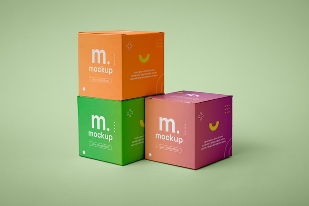 View of cardboard packaging box mock-up