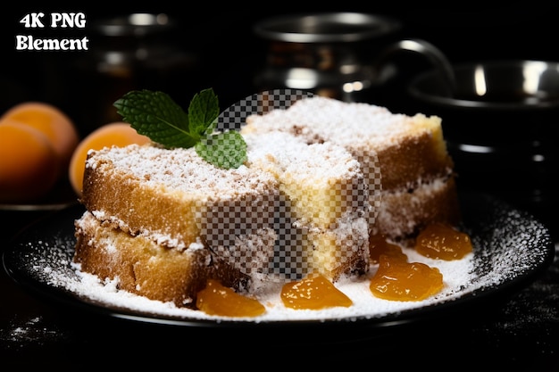 PSD view of a carrot cake on transparent background