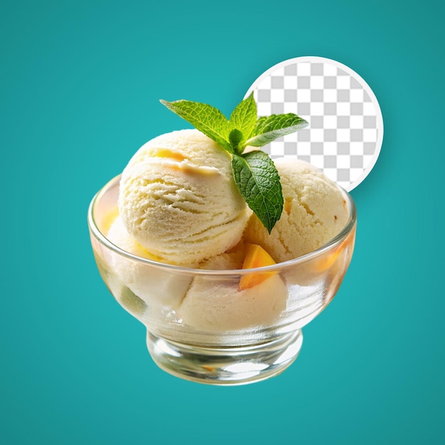 PSD view of delicious frozen ice cream dessert with bananas