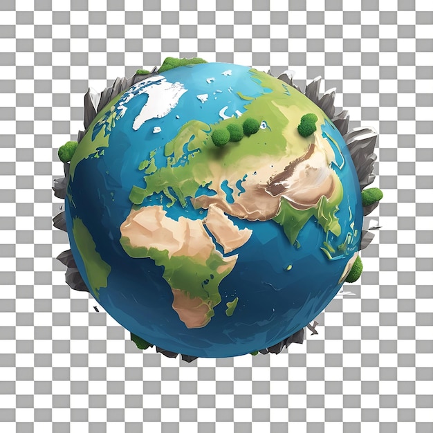 PSD view of earth science isolated on transparent background