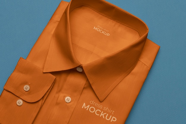 View of formal dress shirt mock-up