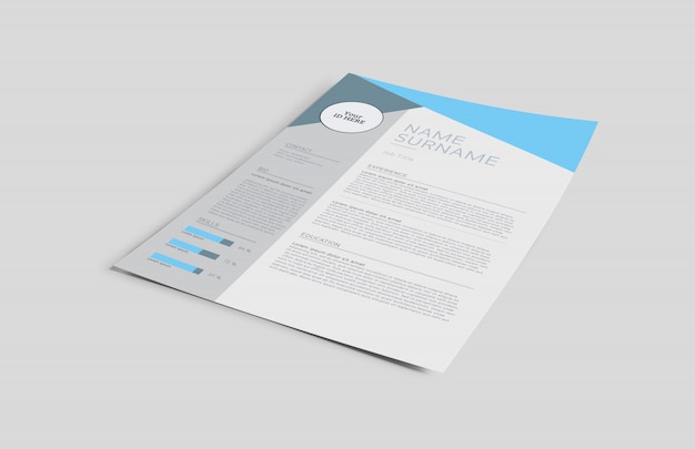 View of a Isolated Curriculum vitae Mockup