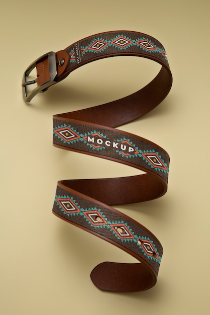 PSD view of leather belt with buckle