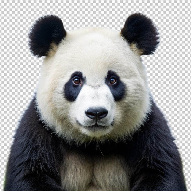 PSD view of panda bear in nature with white background