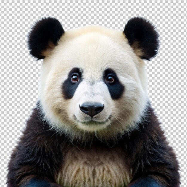 PSD view of panda bear in nature with white background