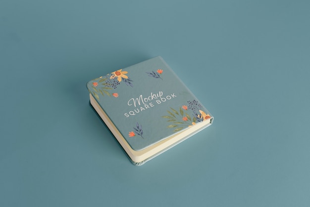 PSD view of square paper book mock-up