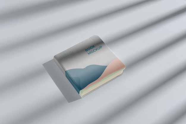 PSD view of square paper book mock-up