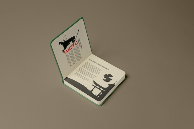 PSD view of square paper book mock-up